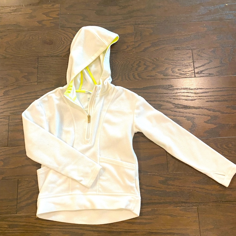 Girls off-white All in Motion fleece half zip hoodie size M (7/8)